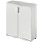 Draaideurkast TETRIS WOOD – B 1000 x D 421 x H 1160 mm (hoogte inclusief glijders) – 3 OH - lichtgrijs – ons merk Schäfer Shop Genius