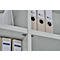 Draaideurkast TETRIS WOOD – B 1200 x D 421 x H 2270 mm (hoogte inclusief glijders) – 6 OH - lichtgrijs – ons merk Schäfer Shop Genius