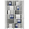 Draaideurkast TETRIS WOOD – B 1200 x D 421 x H 2270 mm (hoogte inclusief glijders) – 6 OH - lichtgrijs – ons merk Schäfer Shop Genius