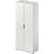 Draaideurkast TETRIS WOOD – B 800 x D 421 x H 1910 mm (hoogte inclusief glijders) – 5 OH - lichtgrijs – ons merk Schäfer Shop Genius