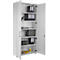 Draaideurkast TETRIS WOOD – B 800 x D 421 x H 2270 mm (hoogte inclusief glijders) – 6 OH - lichtgrijs – ons merk Schäfer Shop Genius