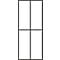 Grey window frame, divided into four white rectangles.