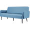 Dreisitzer Sofa meet® by Paperflow LISBOA, desinfektionsmittelbeständiger Kunstlederbezug blau, Fußgestell schwarz, B 1590 x T 550 x H 430 mm