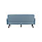 Dreisitzer Sofa meet® by Paperflow LISBOA, desinfektionsmittelbeständiger Kunstlederbezug blau, Fußgestell schwarz, B 1590 x T 550 x H 430 mm