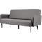 Dreisitzer Sofa meet® by Paperflow LISBOA, desinfektionsmittelbeständiger Kunstlederbezug grau, Fußgestell schwarz, B 1760 x T 815 x H 830 mm