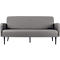 Dreisitzer Sofa meet® by Paperflow LISBOA, desinfektionsmittelbeständiger Kunstlederbezug grau, Fußgestell schwarz, B 1760 x T 815 x H 830 mm
