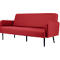 Dreisitzer Sofa meet® by Paperflow LISBOA, desinfektionsmittelbeständiger Kunstlederbezug rot, Fußgestell schwarz, B 1760 x T 815 x H 830 mm