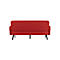 Dreisitzer Sofa meet® by Paperflow LISBOA, desinfektionsmittelbeständiger Kunstlederbezug rot, Fußgestell schwarz, B 1760 x T 815 x H 830 mm