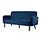 Dreisitzer Sofa meet® by Paperflow LISBOA, Samtbezug blau, Fußgestell schwarz, B 1590 x T 550 x H 430 mm