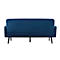 Dreisitzer Sofa meet® by Paperflow LISBOA, Samtbezug blau, Fußgestell schwarz, B 1590 x T 550 x H 430 mm