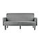 Dreisitzer Sofa meet® by Paperflow LISBOA, Samtbezug grau, Fußgestell schwarz, B 1590 x T 550 x H 430 mm