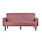 Dreisitzer Sofa meet® by Paperflow LISBOA, Samtbezug pink, Fußgestell schwarz, B 1760 x T 815 x H 830 mm