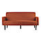 Dreisitzer Sofa meet® by Paperflow LISBOA, Samtbezug rostfarben, Fußgestell schwarz, B 1760 x T 815 x H 830 mm