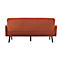 Dreisitzer Sofa meet® by Paperflow LISBOA, Samtbezug rostfarben, Fußgestell schwarz, B 1760 x T 815 x H 830 mm