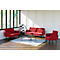 Dreisitzer Sofa meet® by Paperflow LISBOA, Samtbezug rot, Fußgestell schwarz, B 1760 x T 815 x H 830 mm
