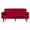 Dreisitzer Sofa meet® by Paperflow LISBOA, Samtbezug rot, Fußgestell schwarz, B 1760 x T 815 x H 830 mm