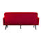 Dreisitzer Sofa meet® by Paperflow LISBOA, Samtbezug rot, Fußgestell schwarz, B 1760 x T 815 x H 830 mm