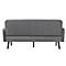 Dreisitzer Sofa meet® by Paperflow LISBOA, Stoffbezug grau, Fußgestell schwarz, B 1760 x T 815 x H 830 mm