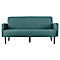 Dreisitzer Sofa meet® by Paperflow LISBOA, Stoffbezug grün, Fußgestell schwarz, B 1590 x T 550 x H 430 mm