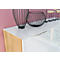Dressoir, met 4 laden en 1 deur, glazen front en blad, B 1340 x D 420 x H 1020 mm, Navarra eik/wit