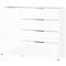 Dressoir, met 4 laden en 1 deur, glazen front en bovenblad, B 1340 x D 420 x H 1020 mm, wit