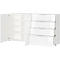 Dressoir, met 4 laden en 2 deuren, glazen front en bovenblad, B 1840 x D 420 x H 1020 mm, wit
