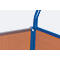 Driewandwagen, staal/MDF-plaat, decor gentiaanblauw/beuken, L 1000 x B 675 mm, afneembare zijwand, TPE-wielen met EasySTOP, tot 500 kg