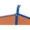 Driewandwagen, staal/MDF-plaat, decor gentiaanblauw/beuken, L 850 x B 475 mm, afneembare zijwand, TPE-wielen met EasySTOP, tot 400 kg