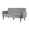 Driezitsbank meet® van Paperflow LISBOA, bekleding grijs fluweel, onderstel zwart, B 1590 x D 550 x H 430 mm