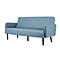 Driezitsbank meet® van Paperflow LISBOA, bekleding van blauwe stof, onderstel zwart, B 1590 x D 550 x H 430 mm