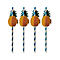 Drinkrietjes Papstar Ananas, wegwerp, L 200 x Ø 6 mm, van FSC®-gecertificeerd papier met 3-D ananas, blauw-wit, 50 stuks.