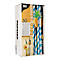 Drinkrietjes Papstar Ananas, wegwerp, L 200 x Ø 6 mm, van FSC®-gecertificeerd papier met 3-D ananas, blauw-wit, 50 stuks.