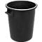 Black trash can with handles.