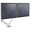 Dual Monitorarm Fellowes Eppa™, jusqu'à 39" de largeur totale, VESA, réglable en panoramique/inclinaison/ hauteur, blanc