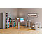 Dubbeldeurskast, van hout, 5 OH, greepknoppen, in hoogte verstelbare legborden, B 700 x D 400 x H 1780 mm, grijs