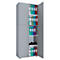 Dubbeldeurskast, van hout, 5 OH, greepknoppen, in hoogte verstelbare legborden, B 700 x D 400 x H 1780 mm, grijs