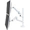 Dubbele monitorarm Ergotron LX 45-509-216, voor 2 monitoren tot 40", tot 20 kg, in hoogte verstelbaar, kantelen, zwenken &amp; zwenken, aluminium &amp; staal, wit