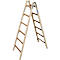 Houten ladder, vrijstaand met sporten en ketting.