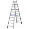 Dubbele trapladder, van aluminium, 2x 10 sporten