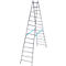 Dubbele trapladder, van aluminium, 2x 16 sporten