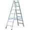 Dubbele trapladder, van aluminium, 2x 7 sporten