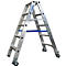 Dubbele trapladder van aluminium met wielen, 2 x 5 treden