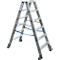 Dubbele trapladder van aluminium met wielen, 2 x 6 treden