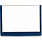 Blue picture frame with a bright interior. A silver strip at the top.