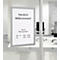 Sign saying "Welcome!". Opening hours below: Mon-Fri 9:00-18:00, Sat 9:00-16:00.