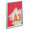 Aluminium kliklijst met A3-inlegvel in rood en wit.