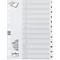 DURABLE kunststof indexbladen, A4 staand, cijfers 1-12, wit