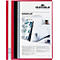 Red, wide view folder cover with logo and product name. Opened pages showing sheets.