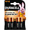 Duracell Plus AA battery pack with the familiar rabbit logo. Four batteries are visible, with product labels.