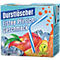 Durstlöscher Eistee Pfirsich 500ml Packung mit Pfirsich, Eiswürfeln und Trinkhalm.